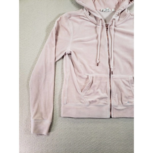 H&M Sweater Womens Small Fleece Hoodie Polyester‎ Full Zip Long Sleeve Velvet - Picture 2 of 16